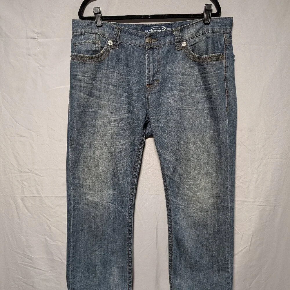 Seven7 Medium Wash Relaxed Fit Jeans Straight Leg Classic Style Denim Men's 38‎